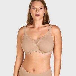 HSIA NEW Minimizer Women Full Coverage Coolcomfort, Warm Taupe Bra, sz 42C